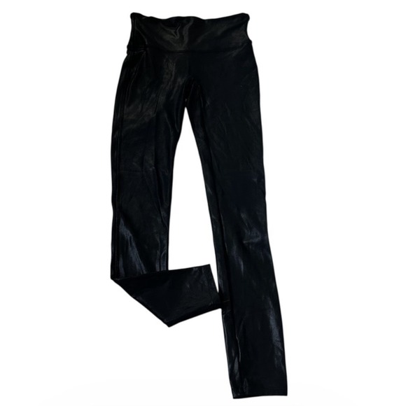SPANX Pants - Spanx Women Size Medium Leggings Black Chrome High Rise | 61-41